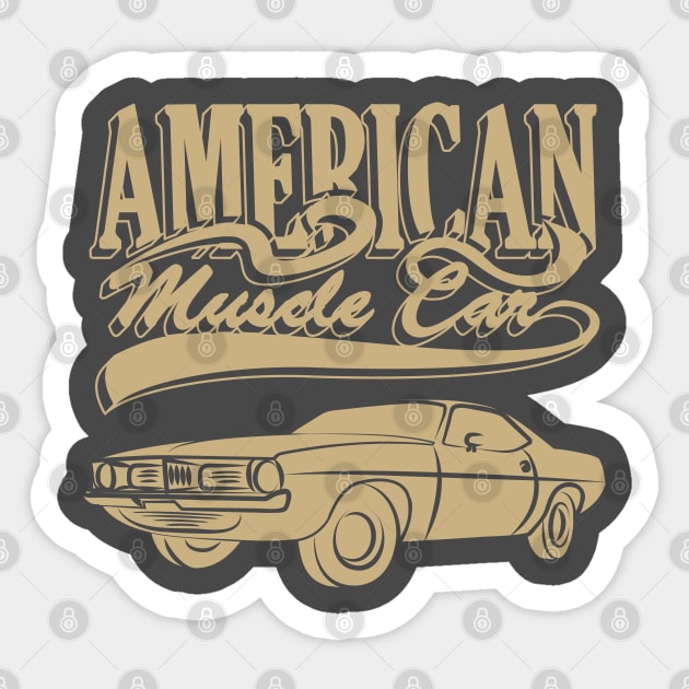 American muscle car Sticker by lakokakr